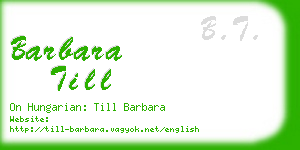 barbara till business card